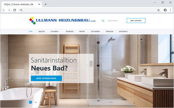 Webseite für die Ullmann Heizungsbau GmbH