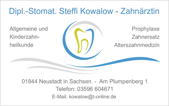 Visitenkarte / Bestellkarte für Zahnarzt