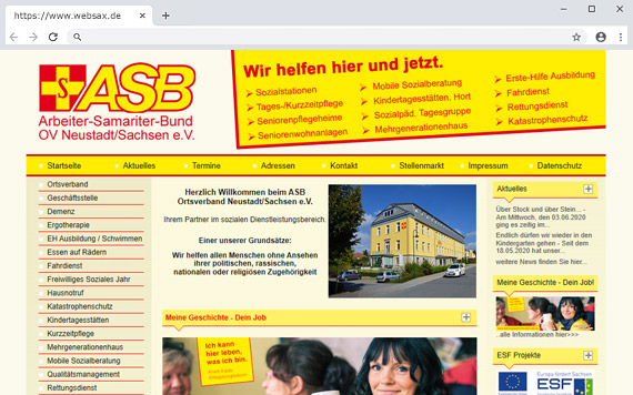 Erstellung Webseite ASB OV Neustadt/Sa. e.V.