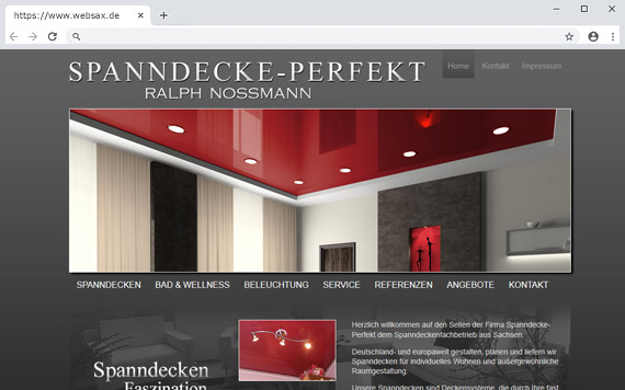 Neuerstellung Webseite für Spanndecke-Perfekt