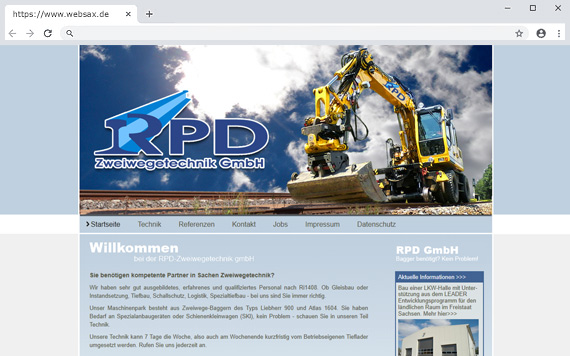 Relaunch Webseite der RDP Zweiwegetechnik GmbH