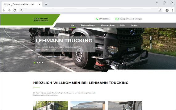 Erstellung Webseite für LEHMANN TRUCKING